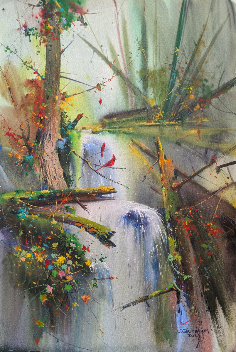 Ion Carchelan-Cardinals In The Dance Of Autumn Leaves-Unframed – The ...