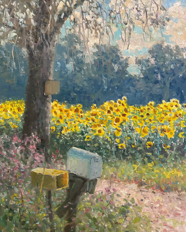 Ed Hatch-Sunflowers and Cedar