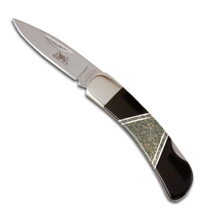 Jet and Apache Gold - Jewelry Collection - 3" Lockback Knife