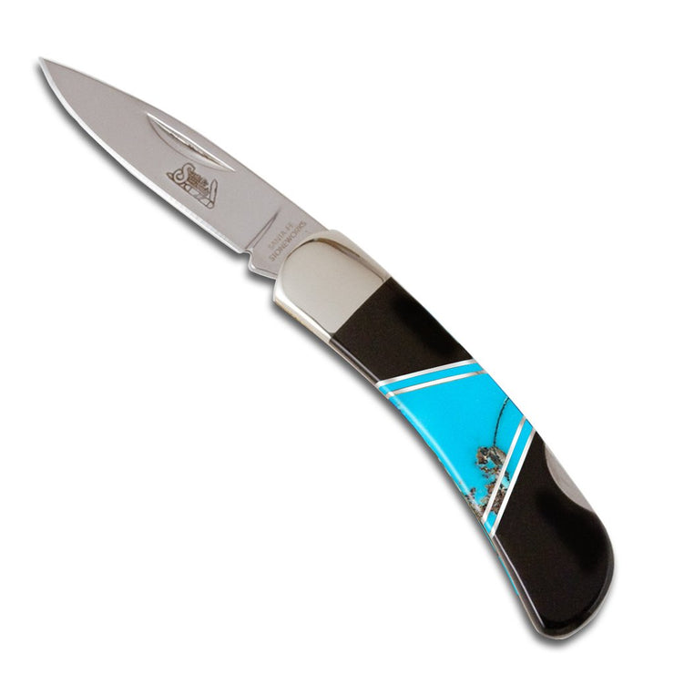 Jet and Turquoise - Jewelry Collection - 3" Lockback Knife