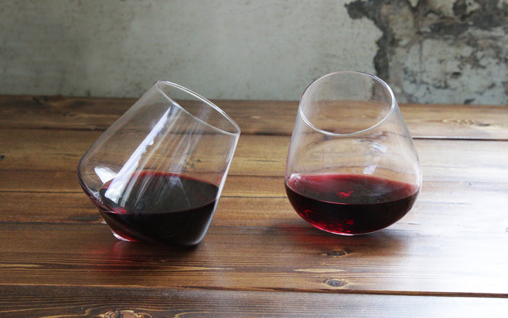 Pair Revolving Wine Glasses